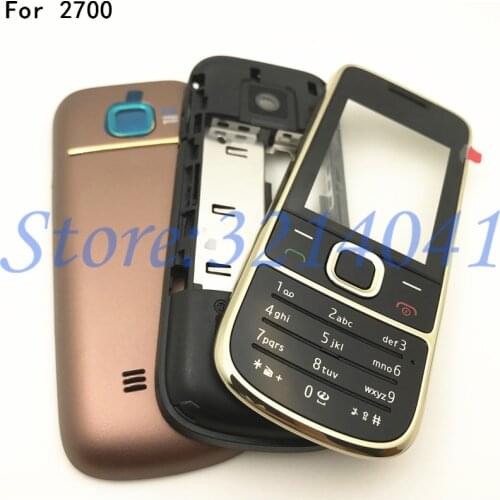 Top Quality Full Complete Mobile Phone Housing Cover Case For Nokia 2700 2700c With English Keypad+Logo