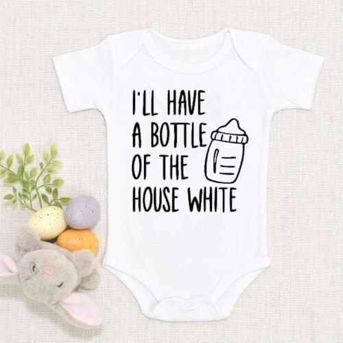 I'll Have a Bottle of the House White New Baby Girls Boys Clothes Fashion Newborn Infant Romper Jumpsuit Cotton Toddler Outfits
