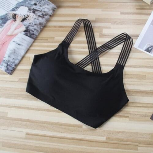 Sanderala Women Wireless Fitness Seamless Bra brassiere Underwear Push Up Cross Strap Back Women Lingerie