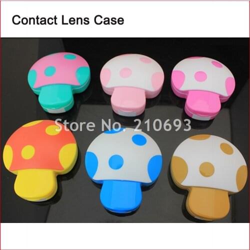 10pcs CLC08 Wholesale Colorful Mushroom Contact Lens Case Sweet colors Free Shipping