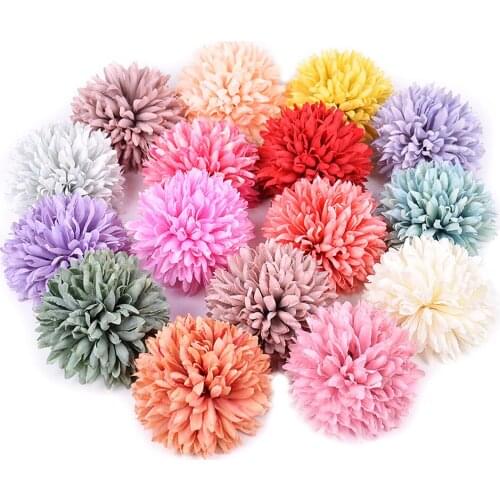10 pieces 6cm High Quality hydrangea Flower Head Silk Artificial Flower Wedding Decoration DIY wreath gift box scrapbook craft
