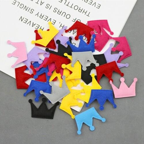 100Pcs 4.8cm Felt Cloth Crown Padded Appliques DIY Craft Kids Hair Accessories Artesanato Materials Home Decoration Accessories
