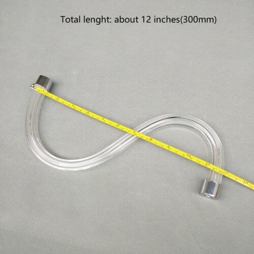 2pcs/lot 300x120mm transparent chandelier arm elbow pipe S tube with silver cap for connecting candle lamp lighting accessories