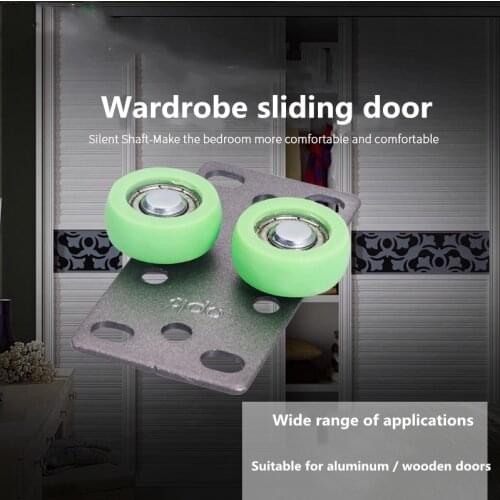 2PCS Wardrobe Door Flat Upper Rollers Sliding Door Bookcase Door Wood Door Pulley 2Nylon Flat Wheels Hardware Pulley Accessories