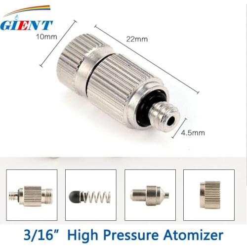 5Pcs 3/16" Male Thread High Pressure Misting Nozzle Stainless Steel Anti Drip Fogging Sprayers Cooling Humidify Sprinklers