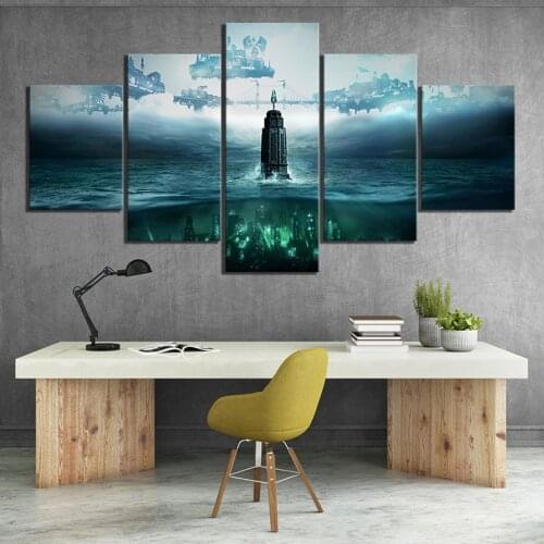 5 Pieces Science Fiction Poster Canvas Painting Movie Game Picture Living Room Decor Home Decorationboy Wall Art Bedside Mural