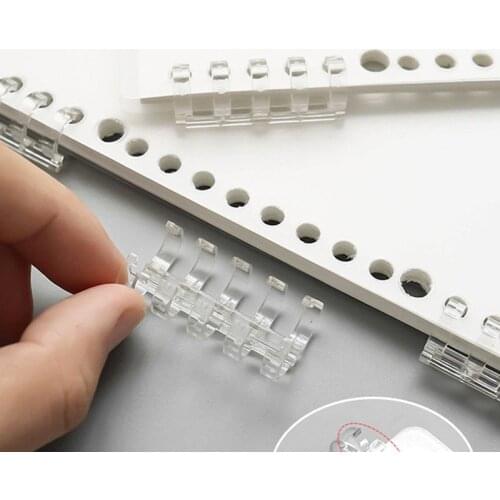 5PCS Segmented Binding Ring Perforated Perforated Loose-leaf Clip 5 Hole Packed Transparent Plastic Clip