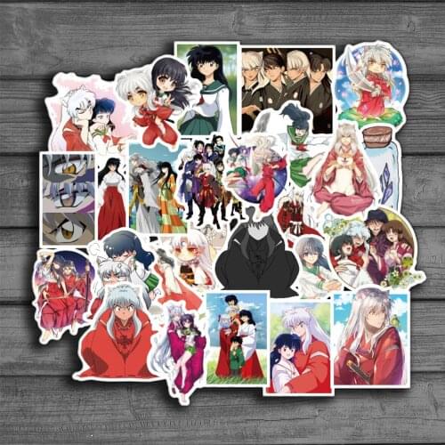 50pcs/set Cartoon Anime Inuyasha Sticker Waterproof Suitcase DIY Laptop Guitar Skateboard Toy Lovely Sticker