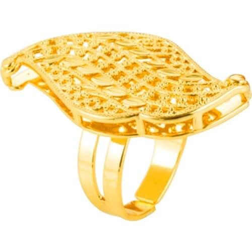 African jewelry Size adjustable Ethiopian gold color ring for womens wedding ring Large exaggerated rings