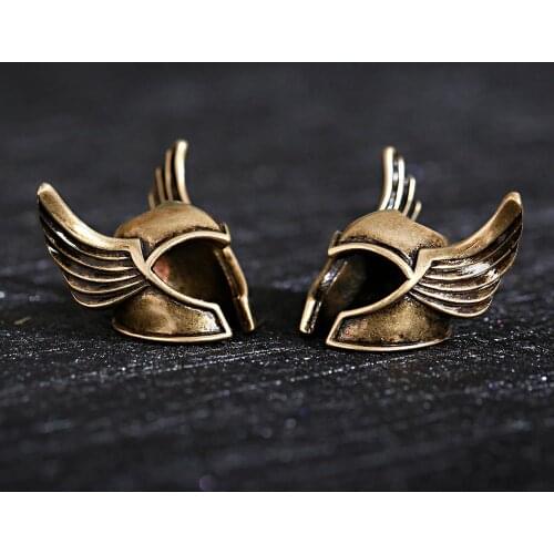 Golden Color Silver Color Angel Wings Helmet Shape Beads Accessories 1 Piece For Handmade Beaded Bracelet 2020 Gift Jewelry