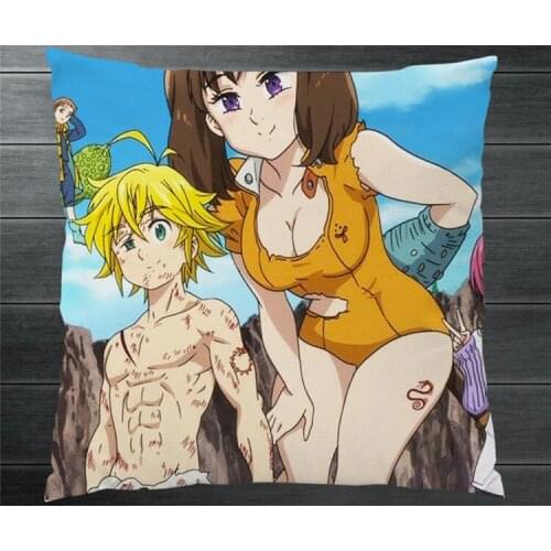 Anime The Seven Deadly Sins Meliodas Diane Two Side 40x40cm Pillowcases Pillow Cushion Case Cover Cosplay Collection Gift New P1