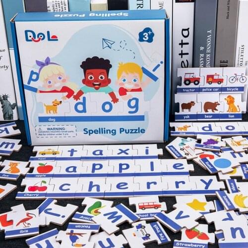 Large Pieces Word Letter Spelling Practice Early Educational Toy For Children Letter Shapes Animal Fruit Car Cognition