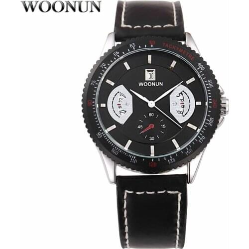 Black Fashion Men Watches Men Sports Watches Leather Strap Date Quartz Watches relogio masculino reloj hombre erkek kol saati