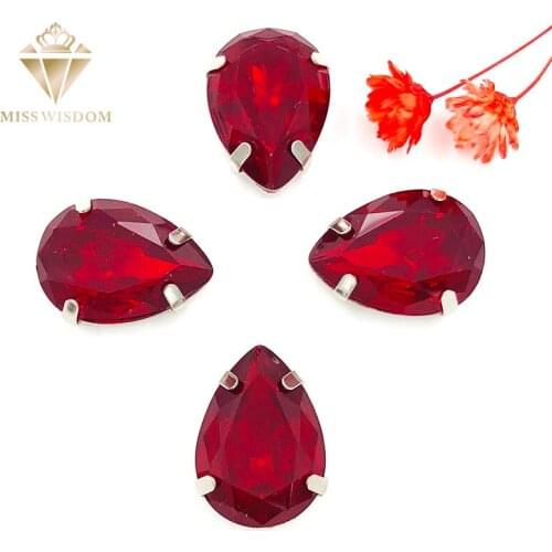 Factory outlet Matt Dark red opal teardrop sew on rhinestones with claw flatback Resin loose rhinestones DIY garment Accessories