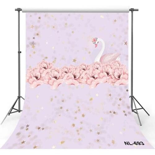 Baby Shower Girl Photo Background Pink Swan Flower Birthday Backdrop Party Wedding Photocall Photophone Photozone Props