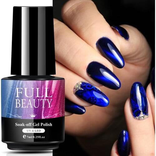 7ml Blue Pink Cat Eye Nail Polish Gel Semi Permanent UV Varnish 3D Hybrid Reflective Nail Gel for Manicure Nail Design NT1571-1