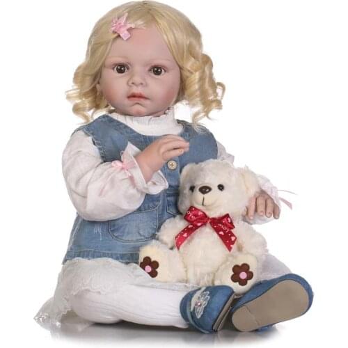 70cm big reborn toddler bebe girl doll soft silicone vinyl baby dolls 28inches children gift toys