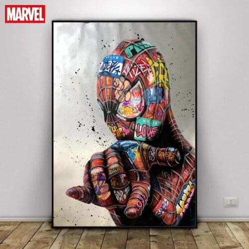 Marvel Avengers Captain America Graffiti art Canvas Paintings Poster Print Cartoon Spiderman Wall Art Picture Home Decoration