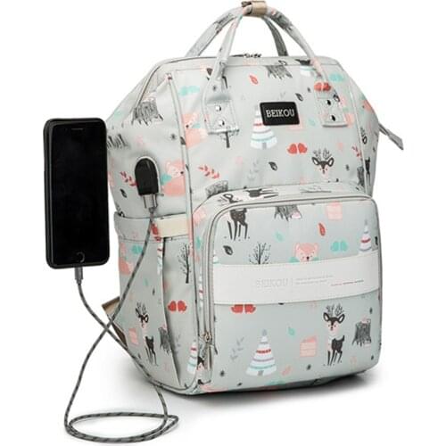 2020 Latest Multi-functional Mommy Bag Fashion Diaper Travel Backpack For Babies Nappies With Phone Charger Stroller Hooks