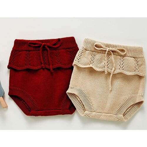 Autumn Kids Sweet Girls Pure Color Children Pants Kids Baby Knit Short Pants Loose Kids Short Pants For Girls Casual Bread Pants