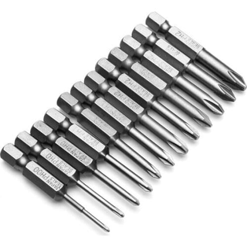 Hand Drill Mini Drill Power Tool 3 Sets/lot _ 12pcs 50mm 1/4 Inch Hex Shank Magnetic Phillips Cross Screwdriver Bits