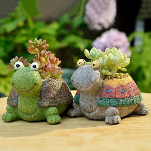 Widely Use High Quality Resin Tortoise Decorative Flowerpot Attractive for Balcony