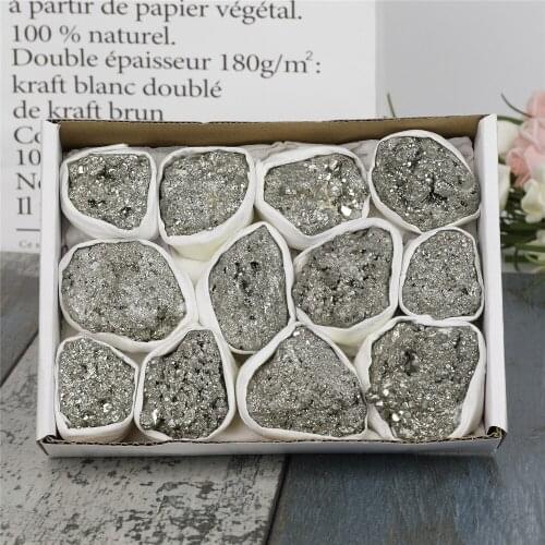 Spooradic 1Box Natural Stones Pyrite Minerals Raw Energy Stones Crystals Pyrite Natural Stones Mineral Specimen Home Decor