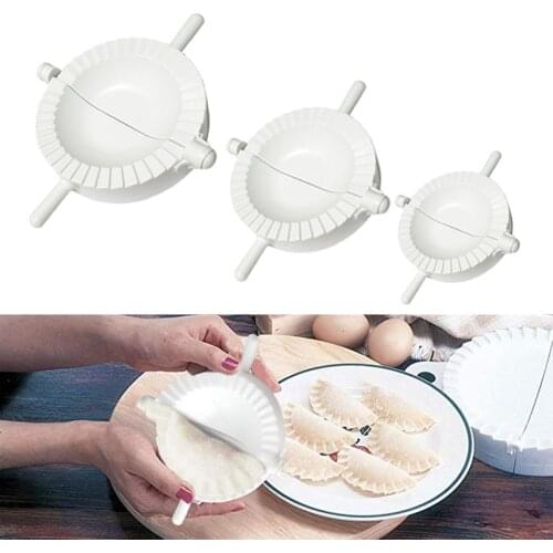 Teyaao 3Pcs 7CM/8CM/10CM Kitchen Dumpling Molds plastic Dough Press Dumpling Pie Ravioli Mould Cooking