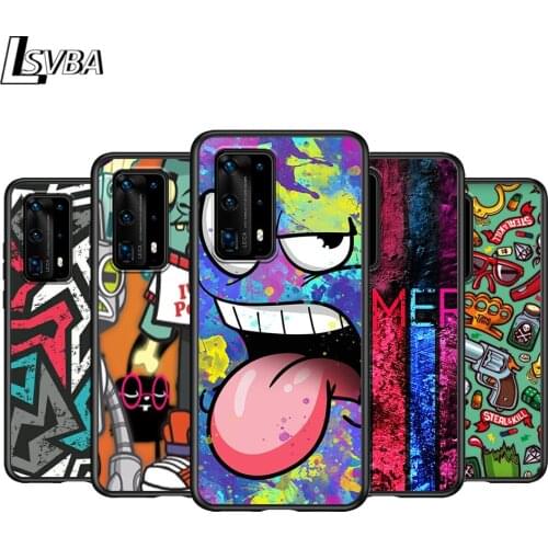 Street Art Anime Graffiti For Huawei P Smasrt 2018 2019 2020 2021 Smart S/Z Smart Plus Smart Pro Black Cover Soft Phone Case