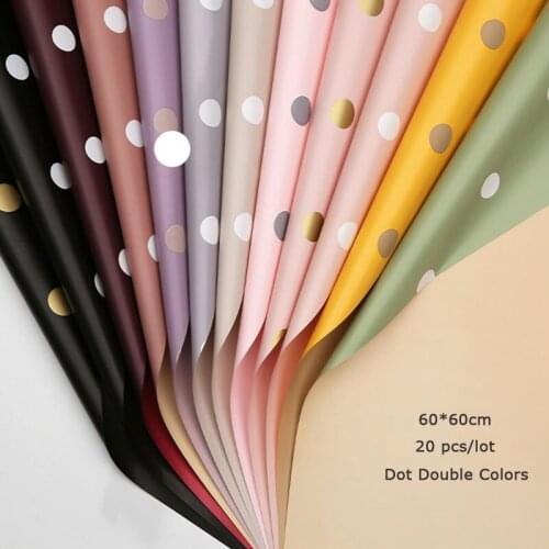 20pcs Korean Flowers Wrapping Paper Floral Bouquet Gift Packaging Printed Film Material DIY Scrapbook Craft Paper 60*60cm