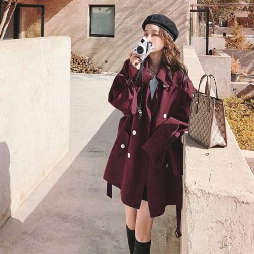 Windbreaker Womens Middle Long 2021 Spring and Autumn New Korean Loose Temperament Popular Tooling Small Foreign Style Coat