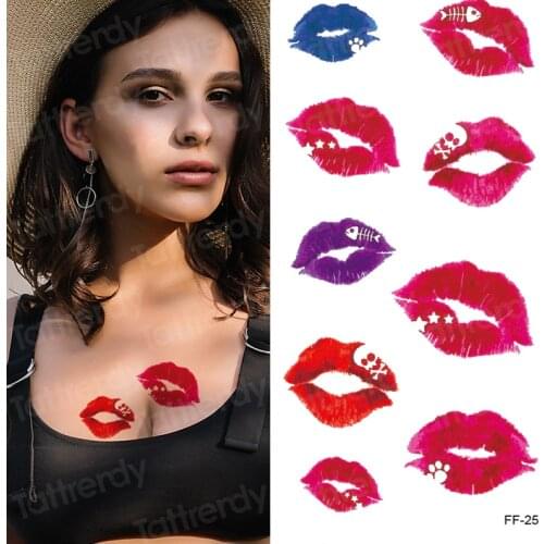 Temporary waterproof tattoo sexy womens tattoos kiss deisgn flower henna sternum Bracelet tatoo Sketch tattoo stickers party