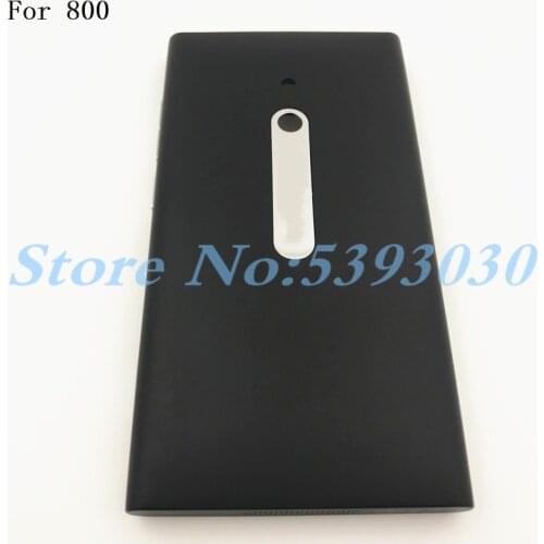 High Quality For Nokia Lumia 800 Battery Door Back Cover Housing Replacement Battery Back Cover with Buttons +With Logo