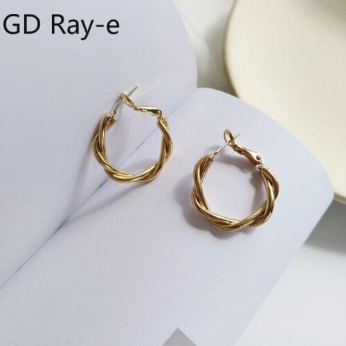 Fashion Korean Gold Temperament Earrings Creative Twist Design Earnails Silver Stud Earrings13