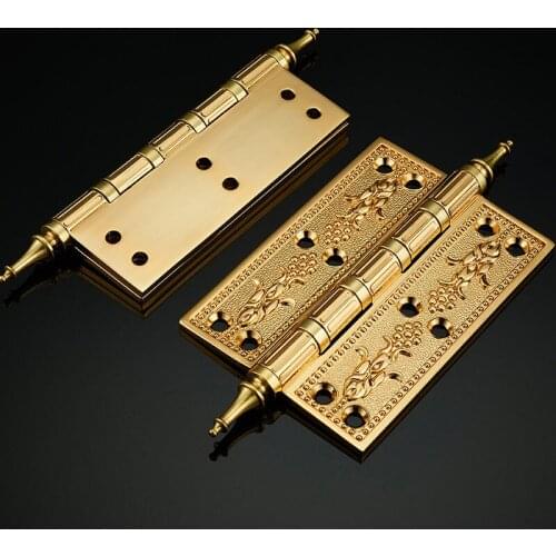 1pc 5Inch European Hinge Gate Door Room Door Copper Hinge Brass Hings Thick Retro Antique Cabinet Door Neoclassical
