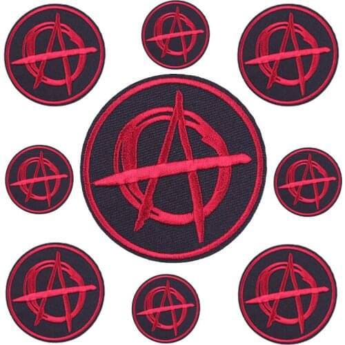 10pcs Black PUNK Band Rock Music Embroideried Patches For Clothing Sticker Iron On Patches On Clothes Round Patches For Clothing