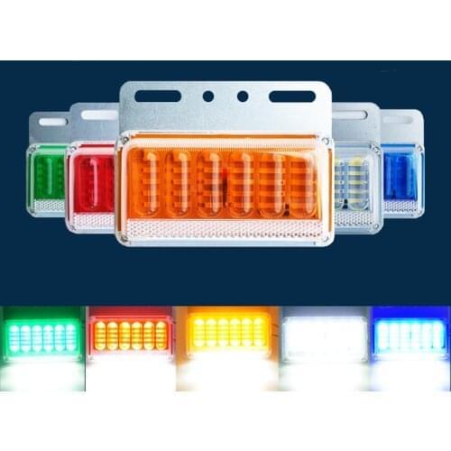 2pcs 24V LED Side Marker Lights Car External Lights Warning Tail Light Auto Trailer Truck Lorry Lamps White color