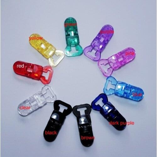 2016 Transparent Plastic Baby Pacifier Clips Attache Sucette Baby T shap Dummy Nuk Clip Holder Suspender Clips For 1.0CM Ribbon