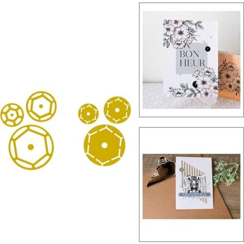 2020 New Circle Metal Cutting Dies For DIY Embossing Hexagonal Buttons Decoration Greeting Card Album and Scrapbooking No Stamps