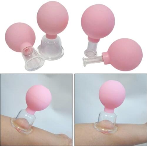 4Pieces Portable Massage Cupping Cup Home Eye Back Leg Full Body Message Rubber Vacuum Cupping Glasses Massage Body Cups