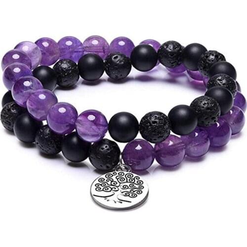 8mm Lava Stone Tree Of Life 7 Chakra Healing Balance Beads Aromatherapy Essential Oil Diffuser Bracelet Jewelry