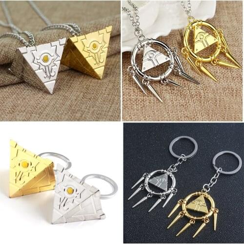 Anime Yu-Gi-Oh Millennium Puzzle Keychain Yugi Muto Ryou Bakura Cosplay Keyring for Women Men Jewelry Accessories