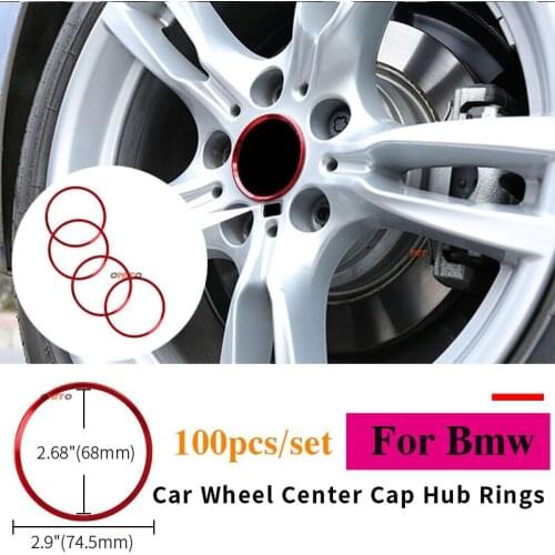 100x Car Wheel Rim Center Cap Rings Sticker Aluminum Alloy Decal Car Styling For E60 E90 F10 F30 F15 E91 E92 E93 F02 E63 E64