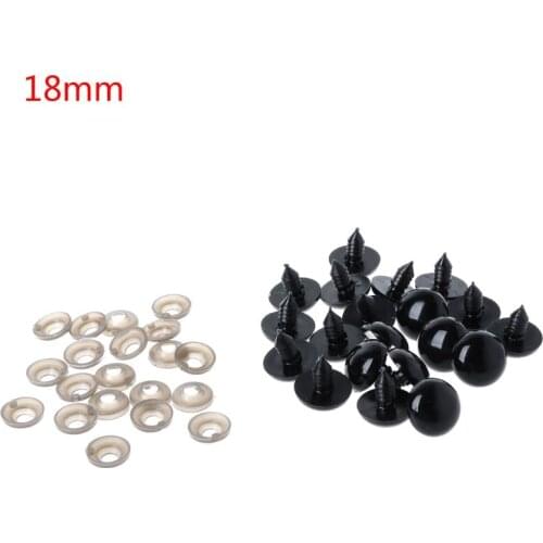20pcs 6-20mm Black Plastic Safety Eyes For Teddy Bear/Dolls/Toy Animal/Felting F3ME
