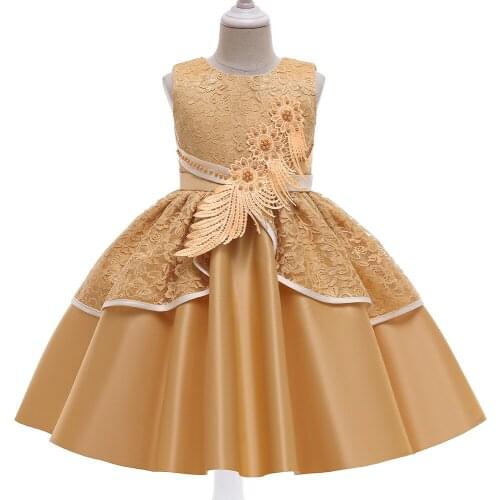 Flower Girl Dresses With Bow Applique Ball Gown First Communion Dress for Girls Customized Vestidos Longo