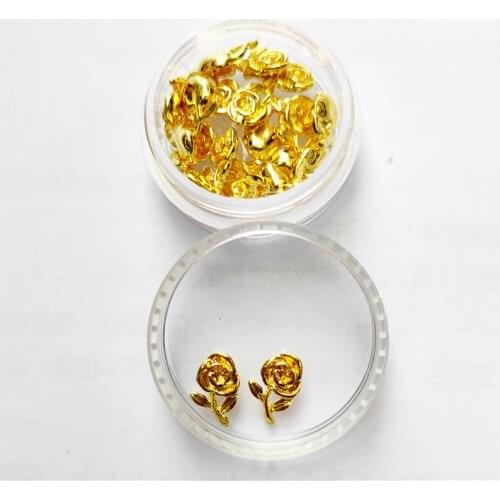 Flowers Metal Nail Art Rhinestones Bling Charms Nailart Supplies 3d Gold Manicure Design New Bottle Nails Japanese Decors