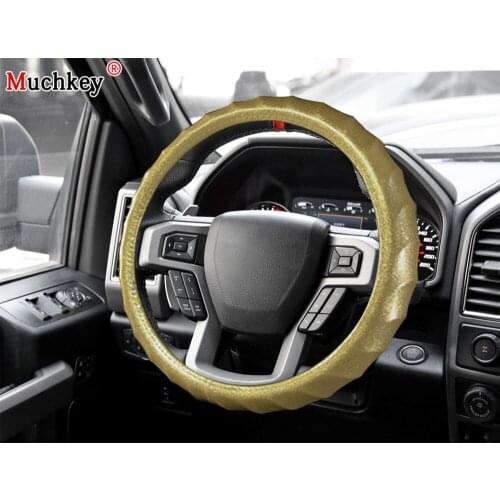 For Ford F150 2018 Patent Leather Car Steering Wheel Cover With Fluorescent Color Appearance Protective Cover