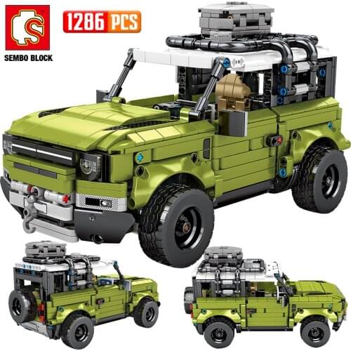 1286PCS City Pull Back Racing Car Building Blocks Creative Off-road SUV Technical Vehicles Mechanical Bricks Boys Christmas Toys