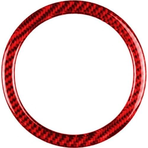 Carbon fiber red steering wheel ring decoration sticker is suitable for BMW Mini Automotive Interior Stickers наклейки на авто