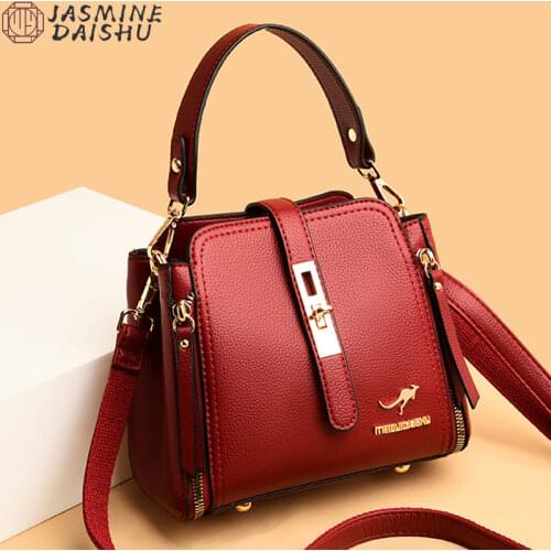 Simple Solid Color Womens Messenger Bag High Quality PU Leather Elegant Handbag For Ladies 2021 Luxury Designer Casual Handbags